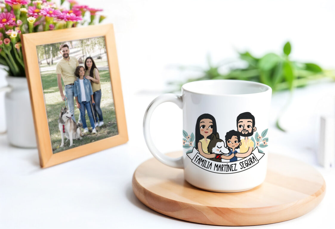Taza con ilustración personalizada estilo Minimal Cute